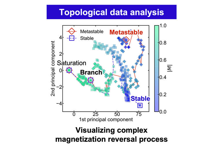 Revealing the Complex Magnetization Reversal Mechanism with Topological Data Analysis