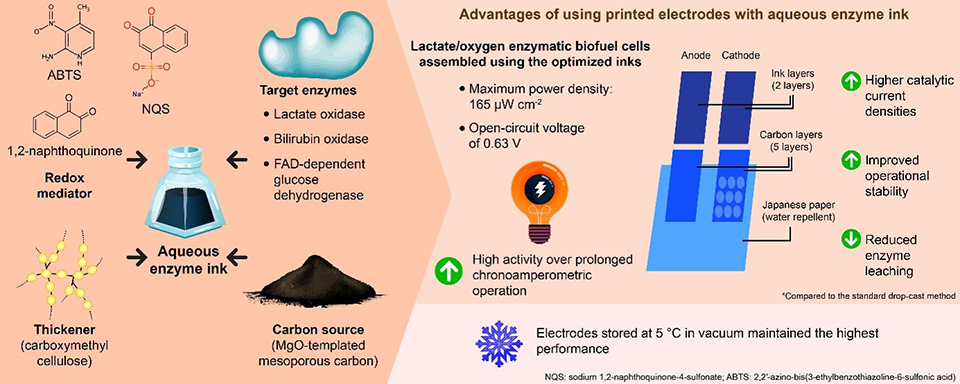 Development of enzyme ink for printing enzymatic biofuel cell electrodes