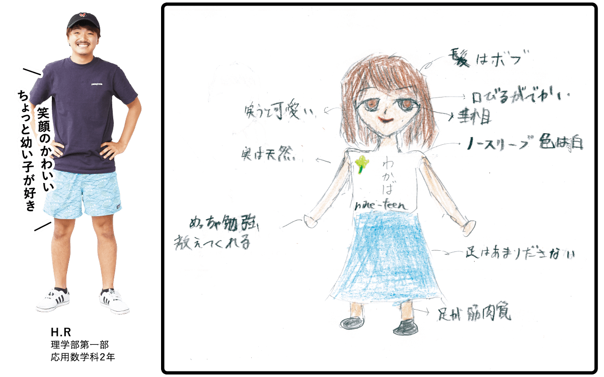 笑顔のかわいいちょっと幼い子が好き | H.R　理学部第一部応用数学科２年