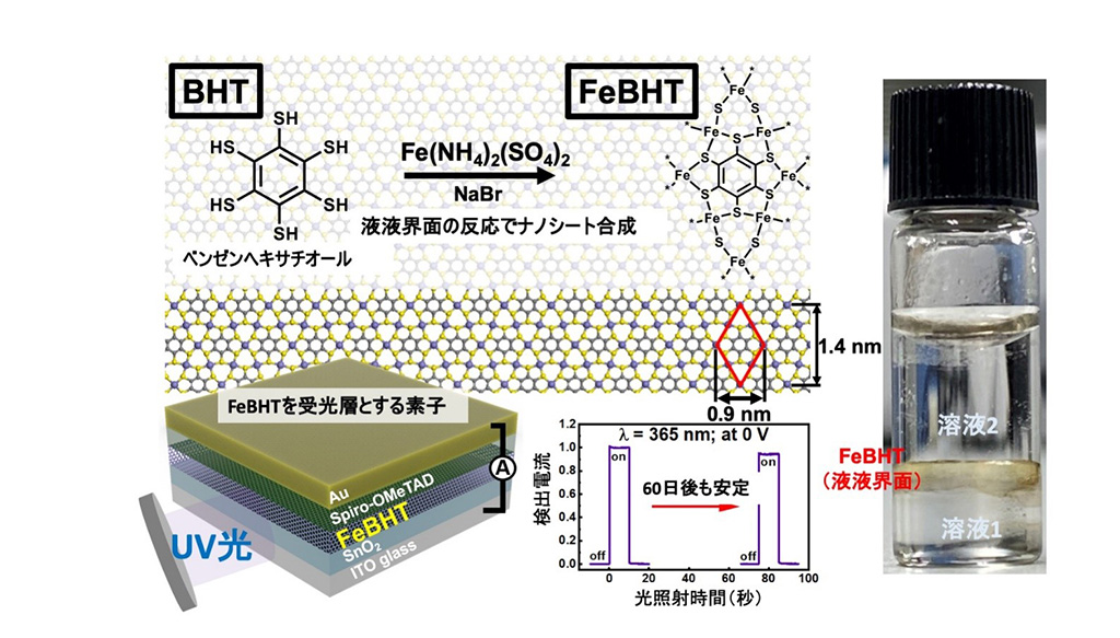 高い安定性を長期間維持する有機―無機複合ナノシートのボトムアップ合成法を開発～電源のいらない受光センサーなど、オプトエレクトロニクス分野への応用に期待～