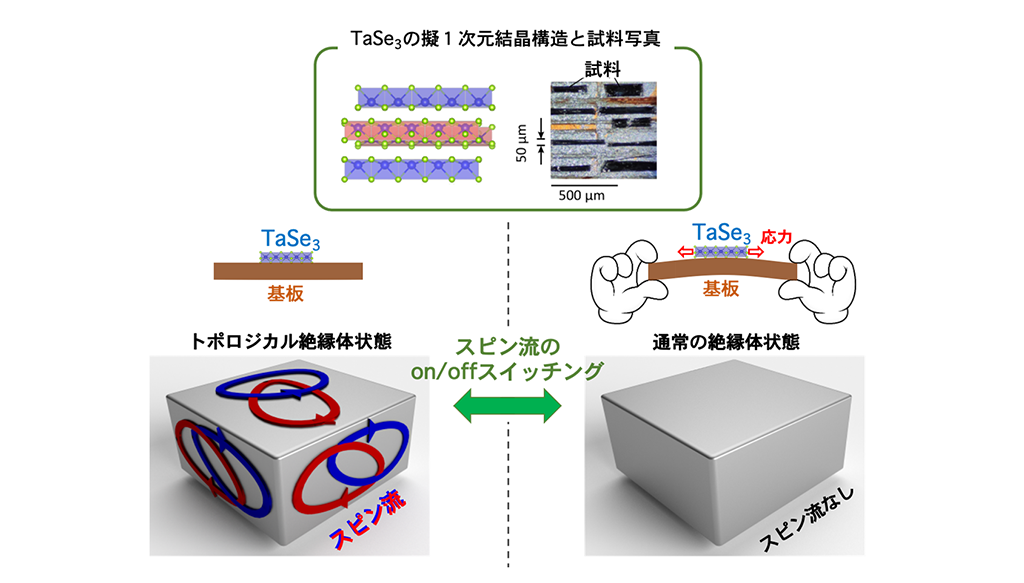 スピン流を超簡単にon/offスイッチング
〜結晶を曲げるだけでトポロジカル相を自在に制御〜
