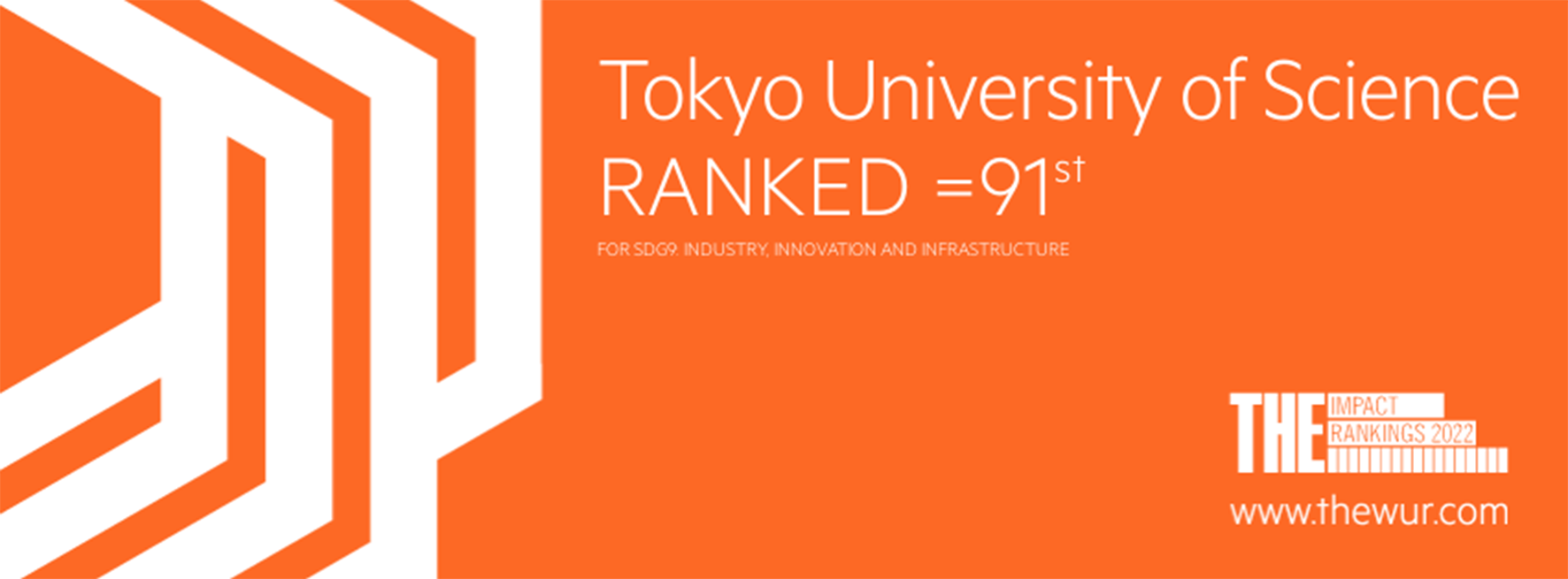 THE世界大学インパクトランキング「SDG 9 - 産業と技術革新の基盤をつくろう」で本学が国内私立大学1位にランクインしました