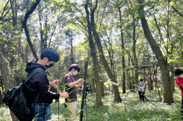 東京理科大学ふれあいの杜でのヤマユリ保全活動に本学学生が参加