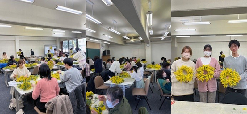 2024年「第1回野田きゃんカフェ」開催「春を告げる花 優しい香りのミモザでリースを作ろう!!」(3/9・開催報告)