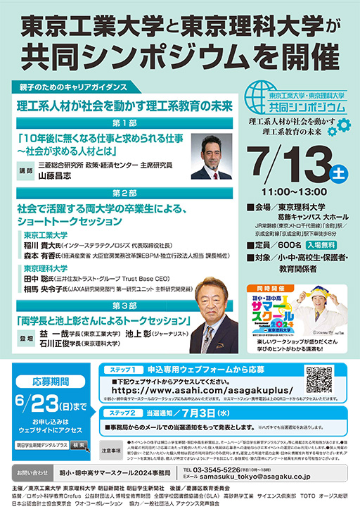 「東京工業大学・東京理科大学 共同シンポジウム」を開催