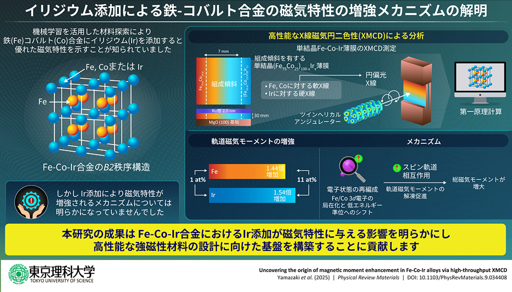 イリジウム添加による鉄-コバルト合金の磁気特性の増強メカニズムを解明~放射光計測と高品質薄膜技術で磁性材料の精密評価を実現~