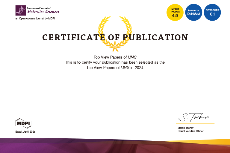 古山 祐貴助教の学術論文が、International Journal of Molecular Sciences誌においてTop View Papers of IJMS in 2024に選出