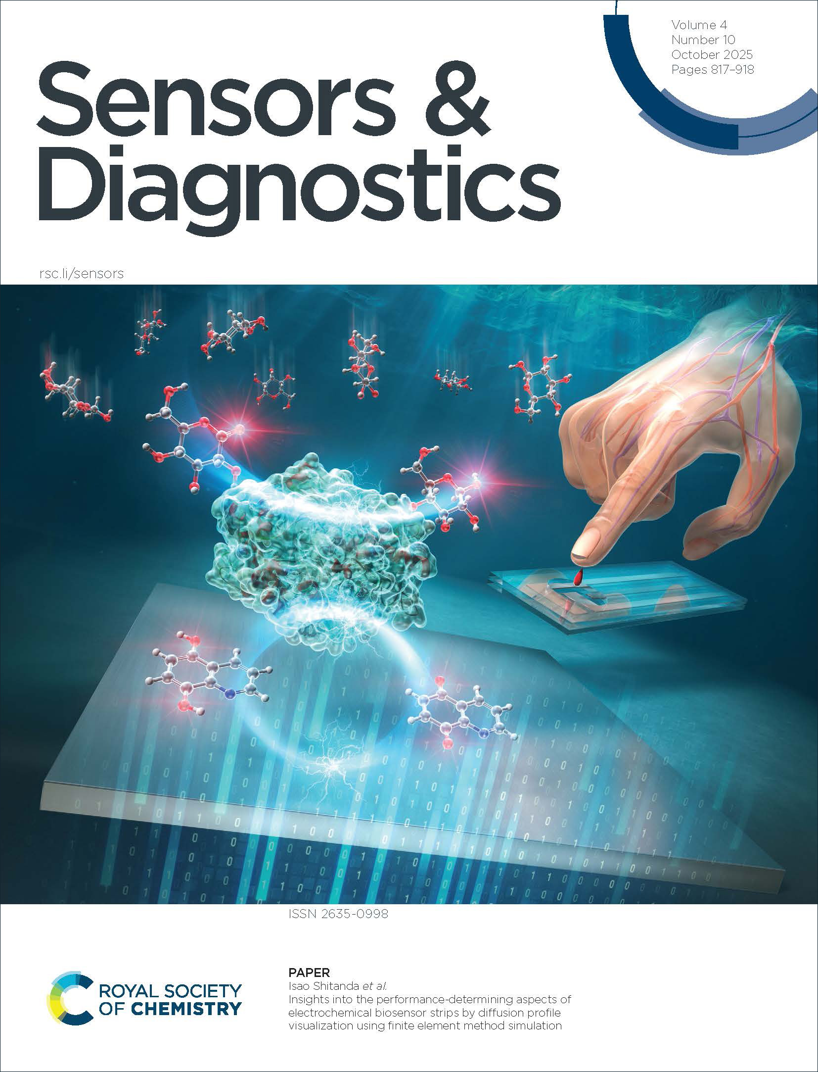 創域理工学部 先端化学科 四反田 功准教授らによる学術論文が英国王立化学会(RSC)発行「Sensors and Diagnostics」のOutside Front Coverに選出