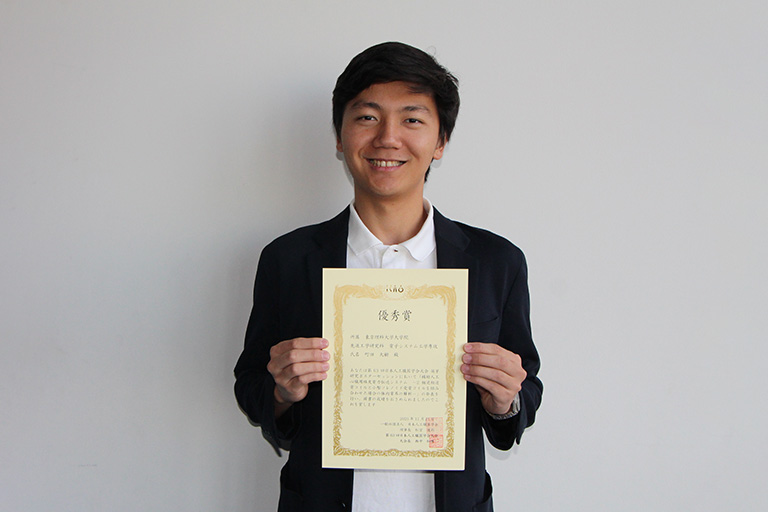 第63回日本人工臓器学会大会 萌芽研究ポスターセッションにおいて本学大学院生が優秀賞を受賞