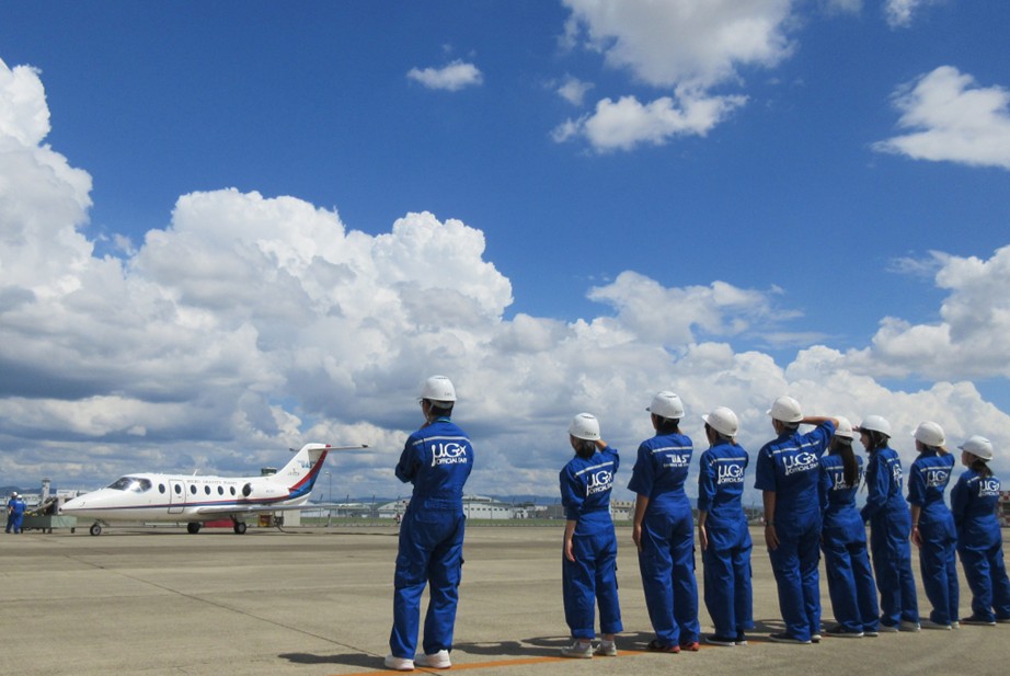 県営名古屋空港でのパラボリックフライト実験の様子