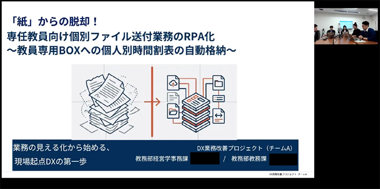 DX業務改善プロジェクト 成果発表会を実施